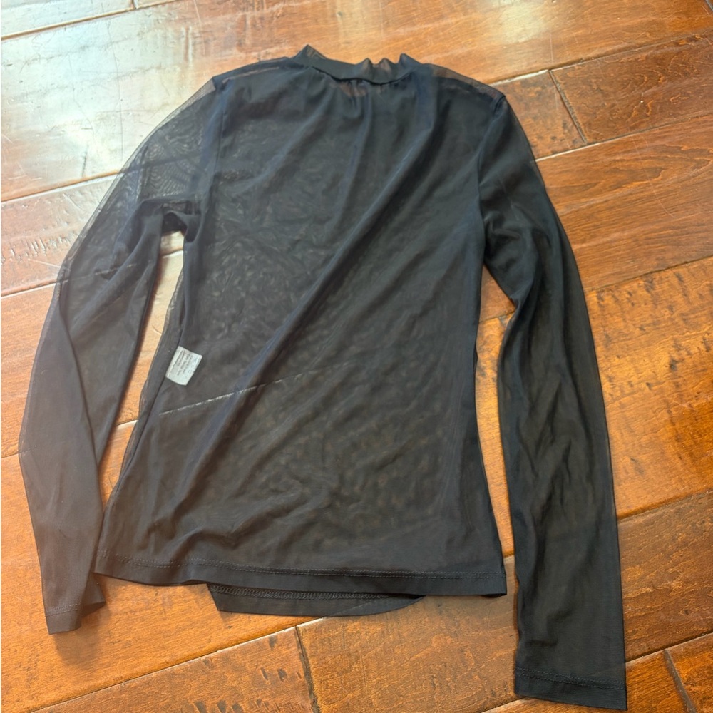 Black mesh top